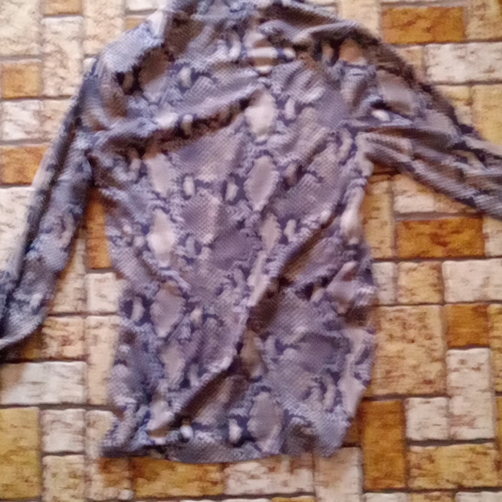 Snakeskin Print Long Sleeve Top